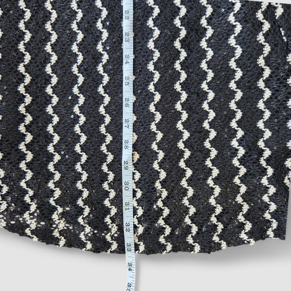Black and White Patterned Lace Sequins Dress Sz 6-8 Whimsigoth Witchy Goth Prom - Picture 9 of 11